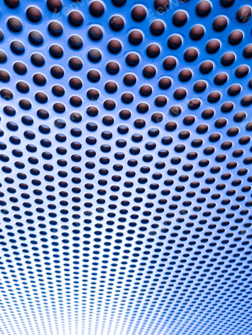 Preview: Blue Perforated Steel Plate For Background, Iron Blue Perforated Sheet Metal.