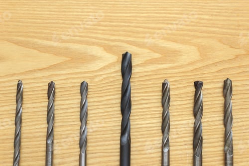 Preview: Drill On Wooden Textured Background