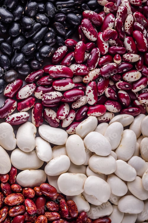 Preview: Fresh Organic Natural Beans On Stone Background