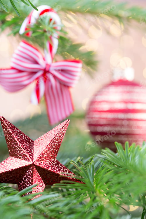 Preview: Christmas Tree The Bokeh Background. Christmas Greeting Card Backgrounds.