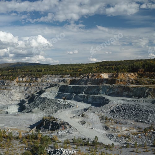 Preview: Slope Section In A Stone Quarry, Panorama.