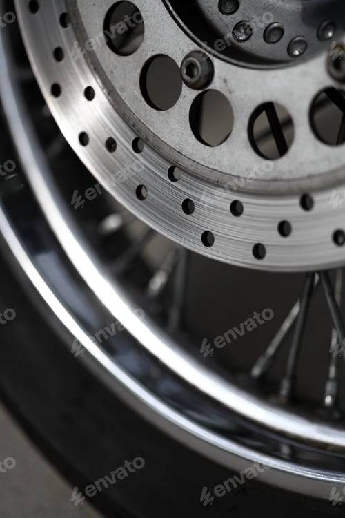 Preview: Color Image Of The Brake Disc Of A Motorcycle.
