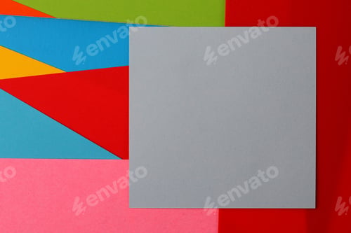 Preview: Sticker With Place For Text On A Bright And Colorful Background, Blank For Design With Copy Space