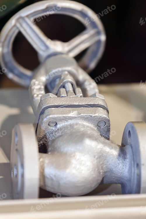 Preview: New Valves For Flow Control Of Cold And Hot Water; Note Shallow Depth Of Field