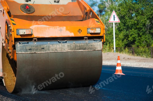 Preview: The Road Rollers Working On The New Road Construction Site
