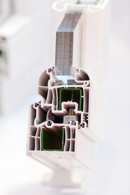 Preview: Cross-Section Aluminum Window Frames, Note Shallow Depth Of Field