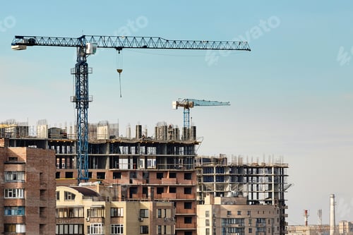 Preview: Construction Of High-Rise Residential Building In The City. Workers Poured Concrete On The