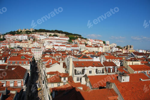 Preview: Beautiful Cityscape Of Lisbon With Sao Jorge Castle And Se Cathedral, Portugal