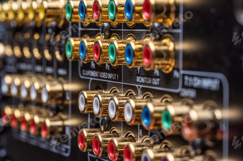 Preview: Connectors And Terminals Of A Home Theatre Receiver.