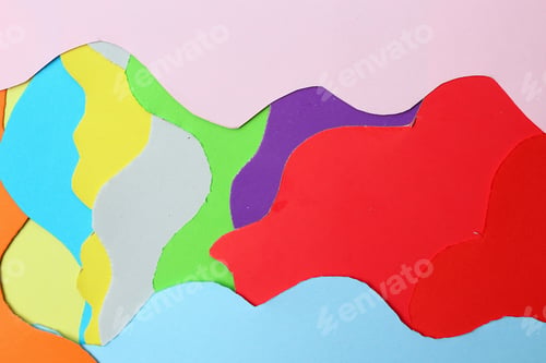 Preview: Chaotic Curved Lines Of Colored Paper, Background