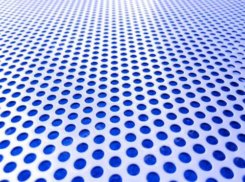 Preview: Blue Perforated Steel Plate For Background, Iron Blue Perforated Sheet Metal.