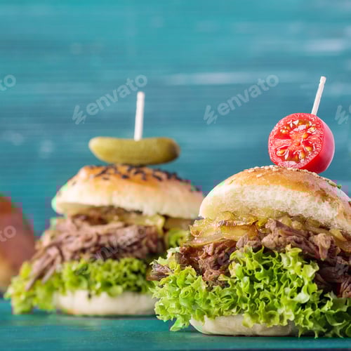 Preview: Delicious Pulled Beef Slider with Fresh Salad
