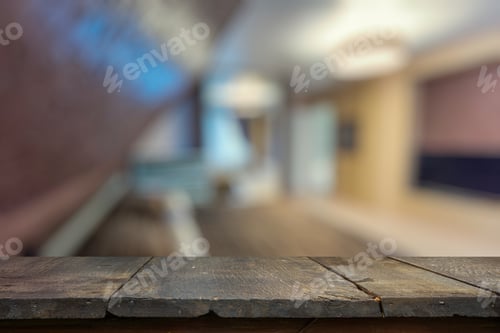 Preview: Old Vintage Wooden Table In The Living Room