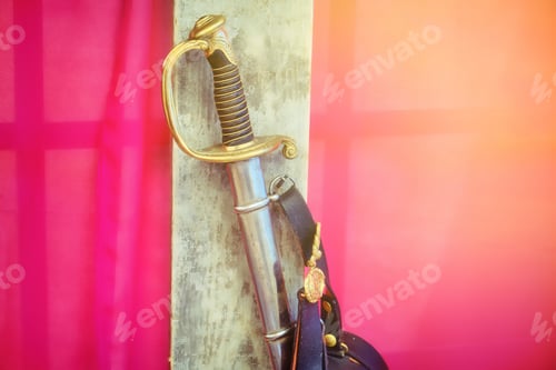 Preview: An Ancient Saber Of The Russian-French War Of The 19Th Century. Vintage Weapons Of The Period Of