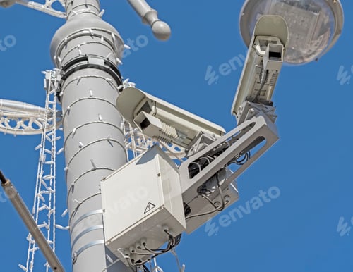 Preview: Spherical Ip Security Camera On Background Of Blue Sky