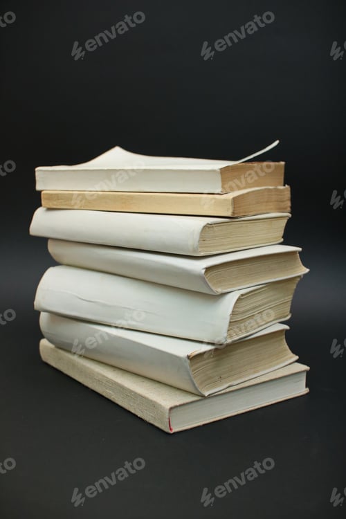 Preview: Stack Of Books On Black Background