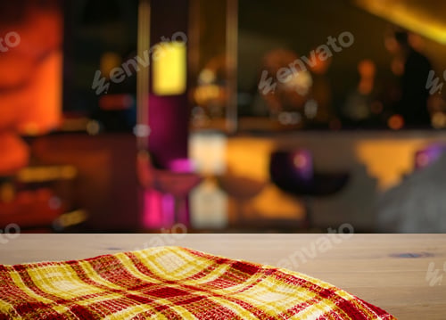 Vista previa: Kitchen Towel On Table In A Night Club