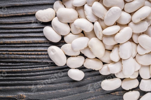 Preview: Fresh Organic Natural Beans On Wooden Rustic Background