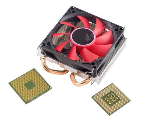 Preview: Cooling Fan With Heatsink And Cpu On White Background
