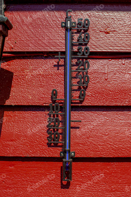 Preview: Wall Thermometer Showing More Than 50 Degrees Celsius.