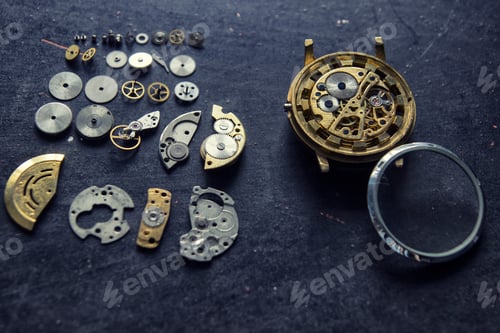 Preview: Watchmaker'S Workshop, Watch Repair, Watchmaker Is Repairing The Mechanical Watches In His Workshop