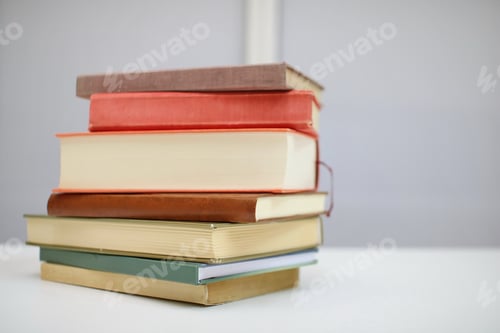 Preview: Stack Of Books On White Background