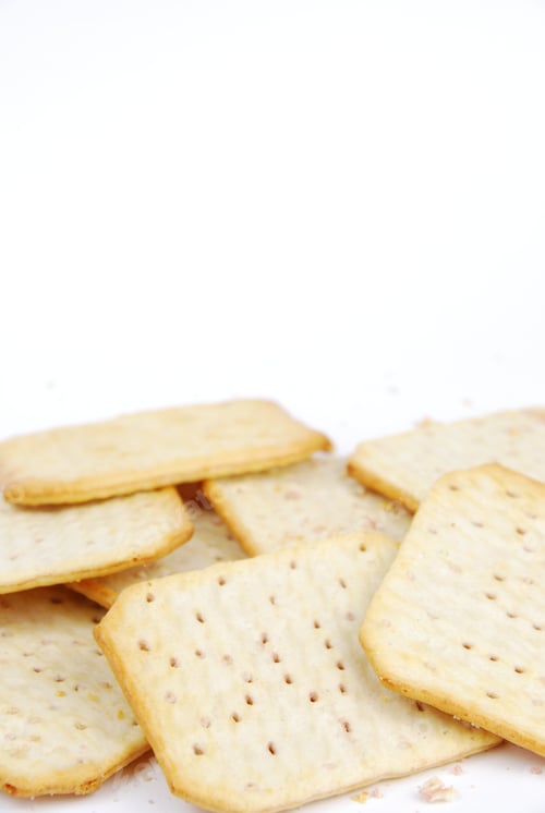 Preview: Rectangular Cheese Crackers Isolated On White Background