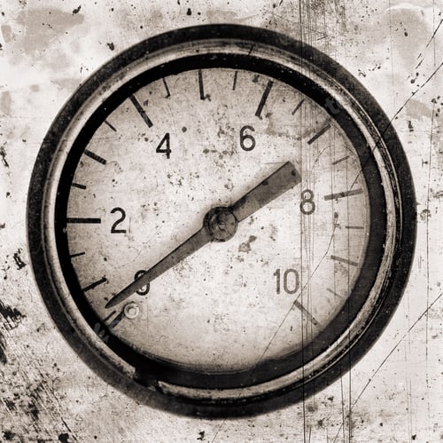 Preview: The Old Vintage Measuring Device With A Scale From 0 To 10, And The Arrow Is Stuck At Zero