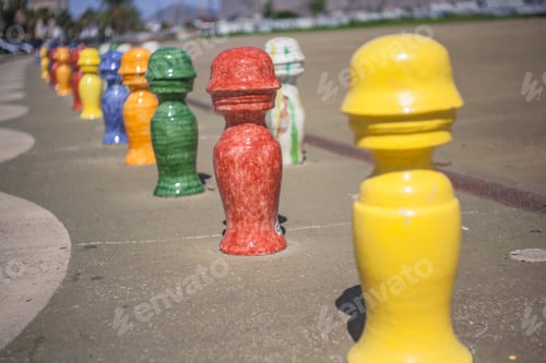 Preview: Decorative And Coloured Pins At Foro Italico In Palermo
