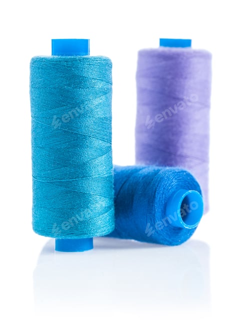 Preview: Three Blue Sewing Bobbins