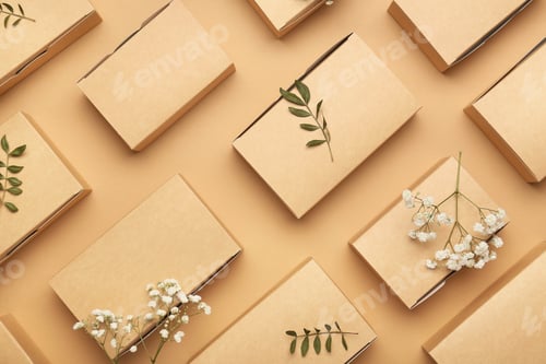 Preview: Eco Containers For Food On Color Background