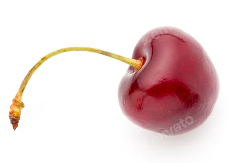 Preview: Cherry, Fresh On A White Background.