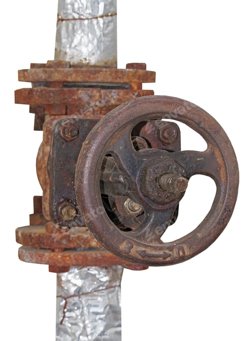 Preview: Metal Pipe With Valve On A White Background
