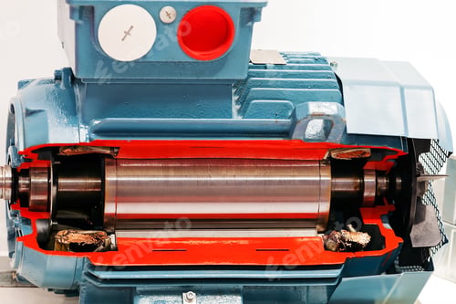 Preview: Large And Powerful Electric Motor In Modern Industrial Equipment Plant