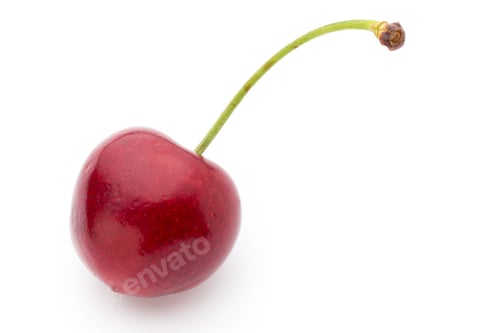 Preview: Cherry, Fresh On A White Background.