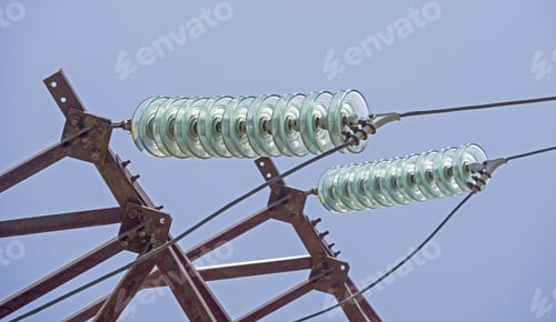 Preview: Electric Tower High Voltage Post With Blue Sky