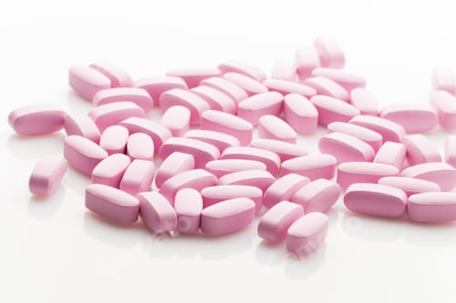 Preview: Natural Vitamin Supplements On The White Background.