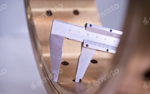 Preview: Precisely Manufactured Bronze Product, Machining And Metal Dimension Measurement.