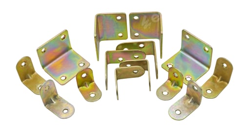 Preview: Metal Corners For Fastening On White Background