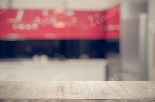 Preview: Old Wooden Table In The Kitchen