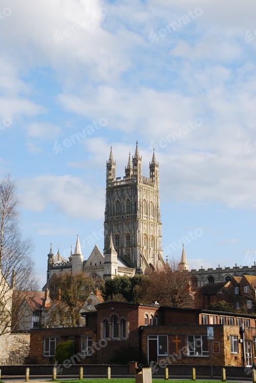Preview: Beautiful Cityscape To The Famous Gloucester Cathedral, England (United Kingdom)