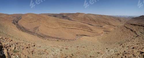 Preview: Panorama From A Rock Formation Landscape In The Desert Of Morocco