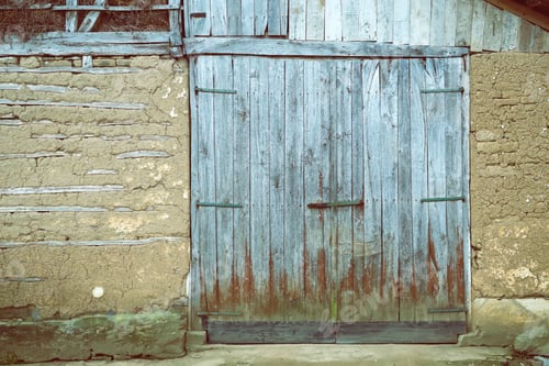 Preview: Old Wooden Barn Door, Grungy And Rustic Barn Door. Made With Vintage Style.