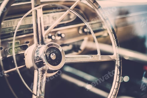 Preview: Interior Of A Classic American Car