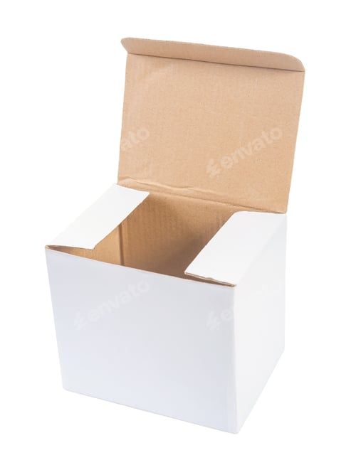 Preview: Opened Paper Box Isolated On White Background
