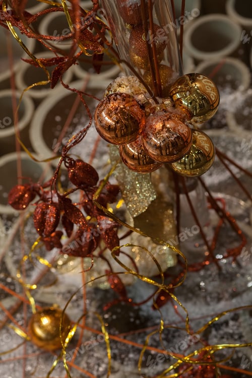Preview: Interior Decorated For Christmas With Lot Of Balls, Note Shallow Depth Of Field