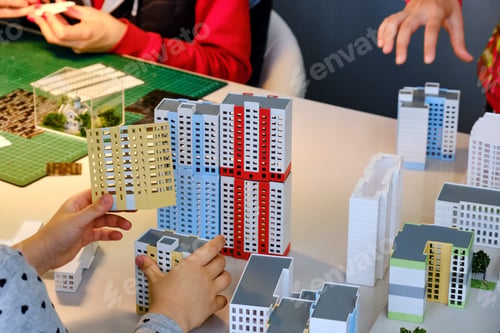 Preview: Kids Playing In The City And Building Houses