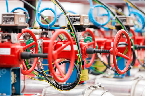 Preview: Detail Of Oil Pipeline With Valves In Large Oil Refinery
