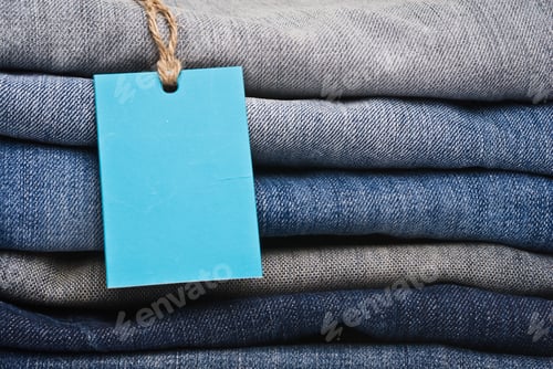 Preview: Stack Of Blue Jeans As A Background Or Texture