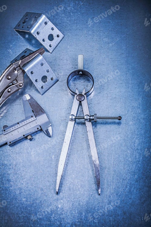 Preview: Metal Lock Jaw Pliers Trammel Caliper Drilled Angle Bars Construction Divider On Metallic